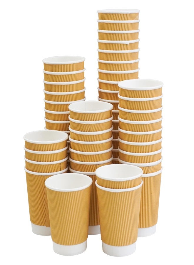 PARICOTT 200ml - 50 Cups | Ripple Paper Cups | Disposable Coffee & Tea Cups for Hot Drinks | Leak-Resistant, Sturdy & Eco-Friendly | Ideal for Office, Home, Events, Travel & Parties - Image 1